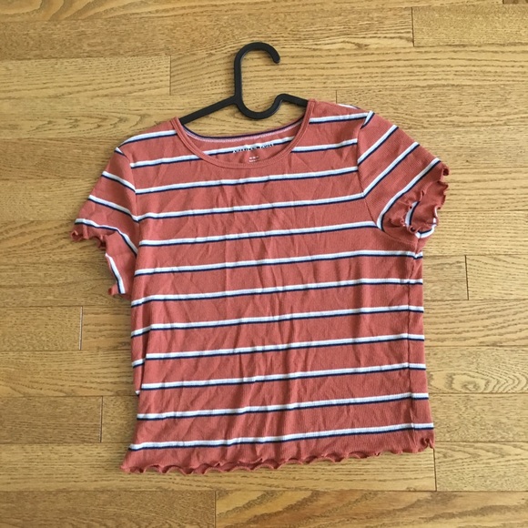 orange stripped fitted tee shirt - Picture 1 of 2